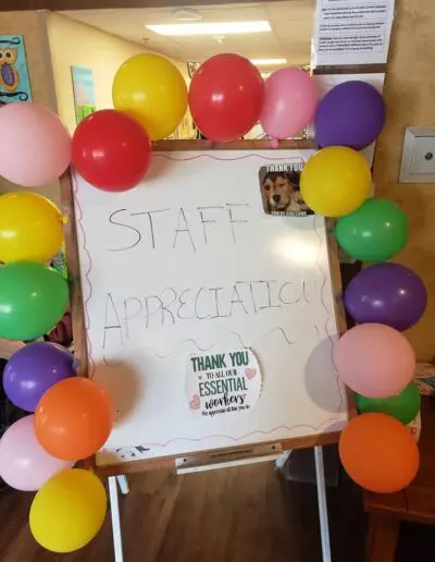 balloons celebration at nursing home