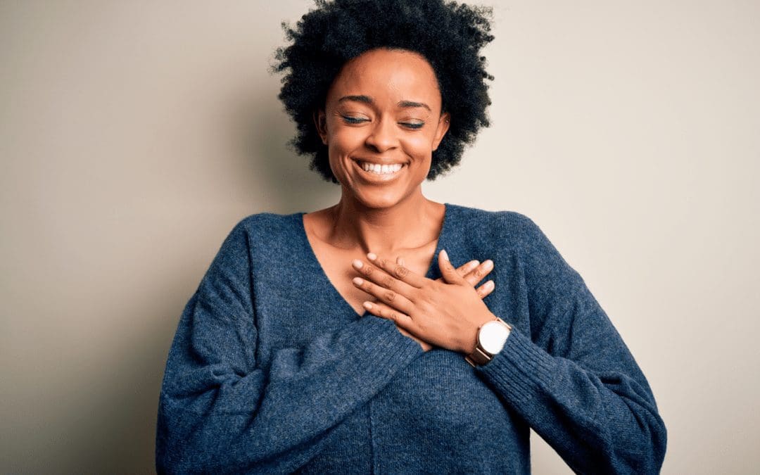 young woman with healthy heart 