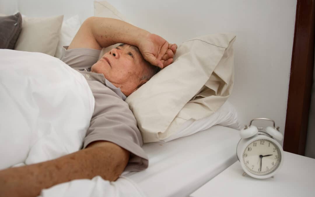 asian elderly man with insomnia 