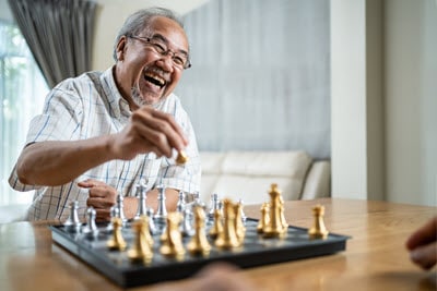 Senior Playing Chess